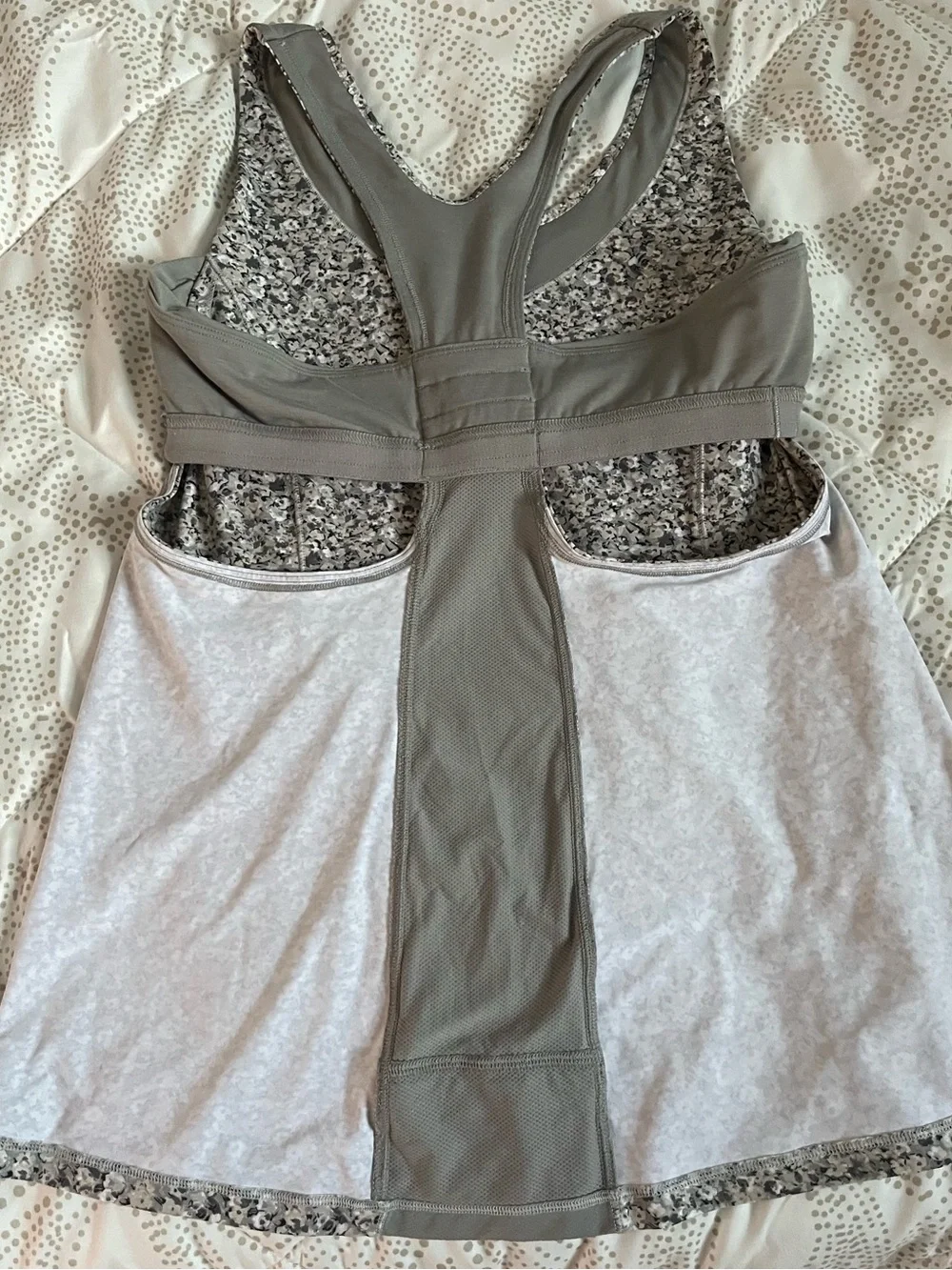 lululemon athletica Gray Floral Racerback Tank